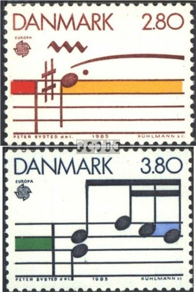 Briefmarken Dänemark 1985 Mi 835-836 (kompl.Ausg.) gestempelt Jahr der Musik