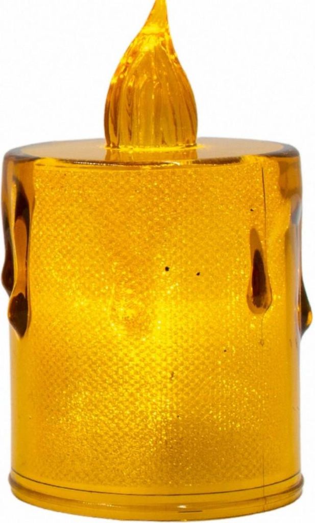 Dekorative Kerze 8 cm – Amber, Warmweiß, 1 LED