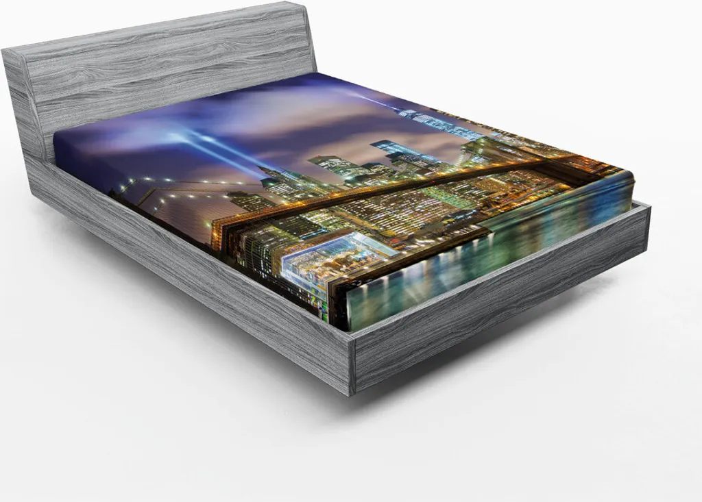 Drap-housse paysage Manhattan 180x200 idéal pour déco chambre urbaine