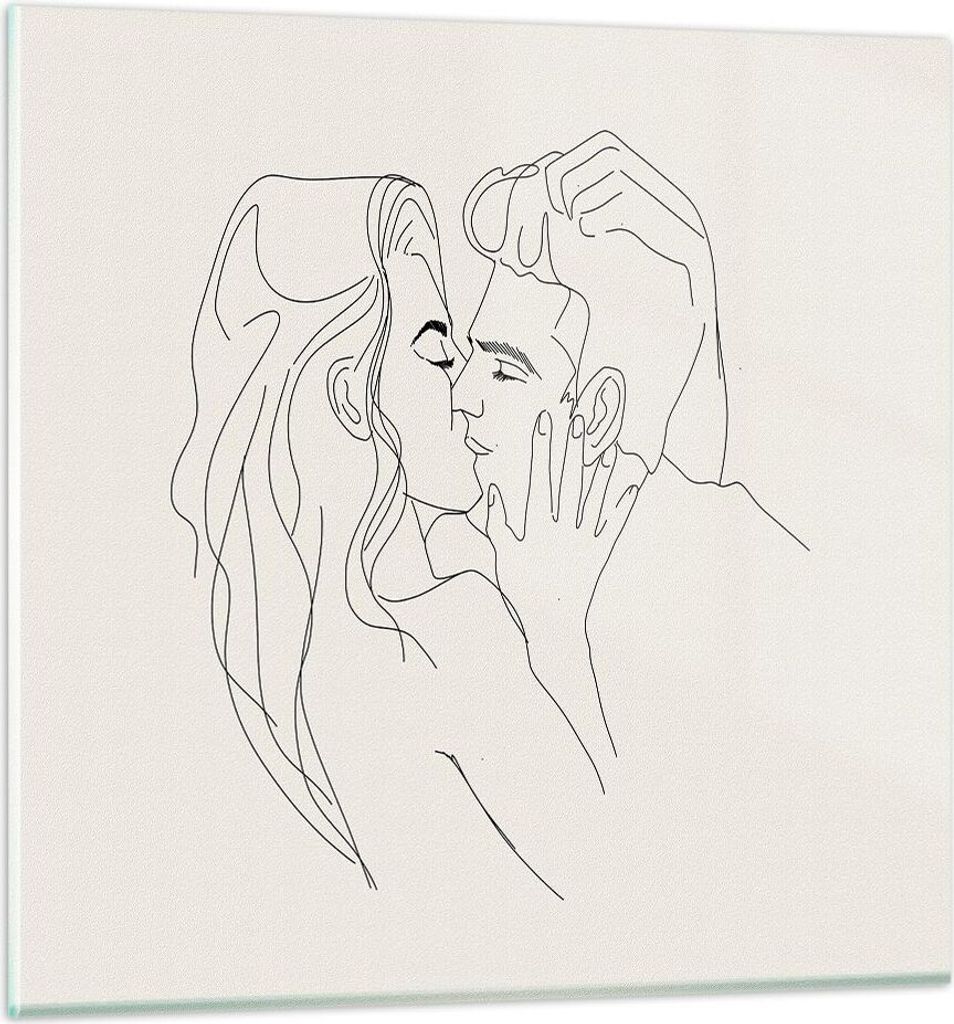 Bilder auf glas - Einteilig - Art. Linie Kuss - 50x50cm - Produktbild 