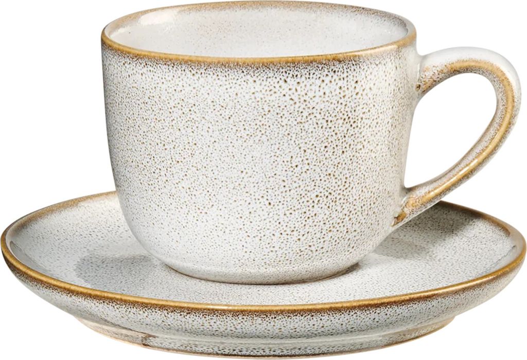 ASA Selection saisons Espressotasse mit Unterer Sand, Espresso Tasse, Kaffeetasse, Untertasse, Steinzeug, Nude, 90 ml, 27110107