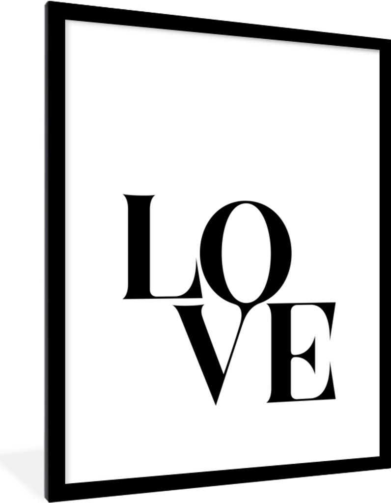 MuchoWow Gerahmtes Poster Text - Liebe - Zitate 60x80 cm - Poster mit Schwarzem Bilderrahmen Wandposter Rahmen Foto Bilder - Wohnzimmer - Dekorat...