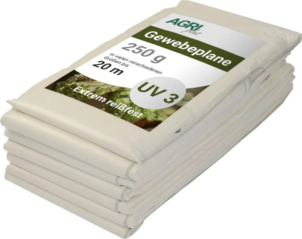 Bâche de chantier blanche 4x6m contre la pluie et le vent AGRIplus 250g