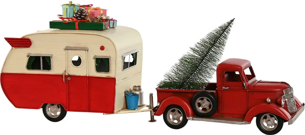 Décoration de Noël pour Vitrine ou Salon - Caravane Rouge ESPRIT 73cm