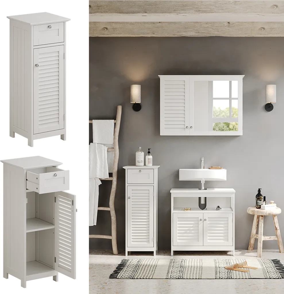 Meuble de rangement blanc Vicco Riad 32x87cm robuste et design moderne