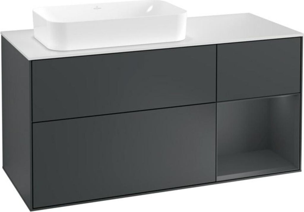 V&B Waschtischunterschrank Wandbeleuchtung Finion 120cm, Pl w m, Rg r md b m La, md b m La