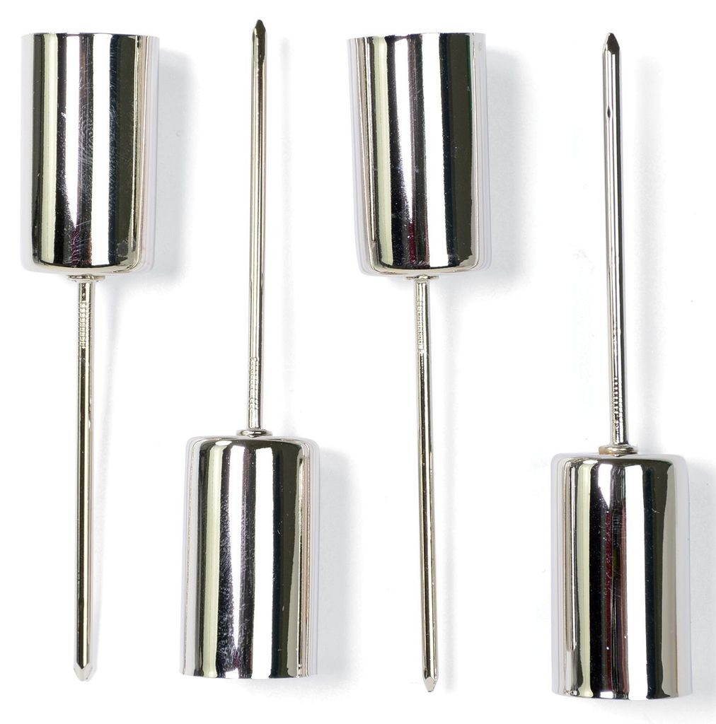 Stabkerzenhalter Silberfarben 2,3 x 11 cm aus Metall - 4er Produktbild 
