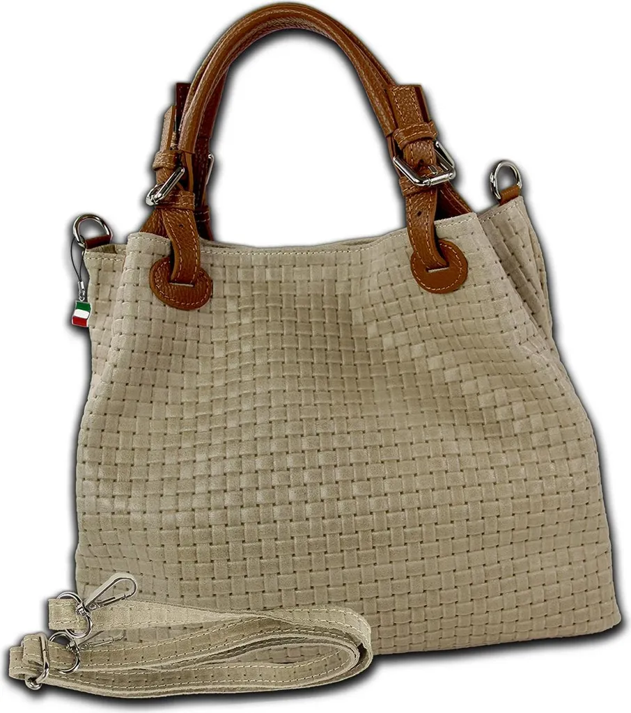 Sac à main cuir taupe tressé Florence OTF164I idéal pour le quotidien