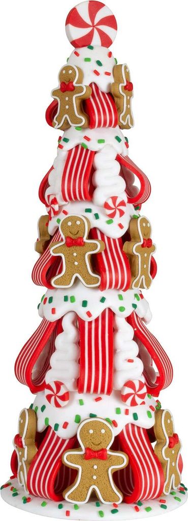 Lebkuchenbaum 30cm braun-weiß-rot