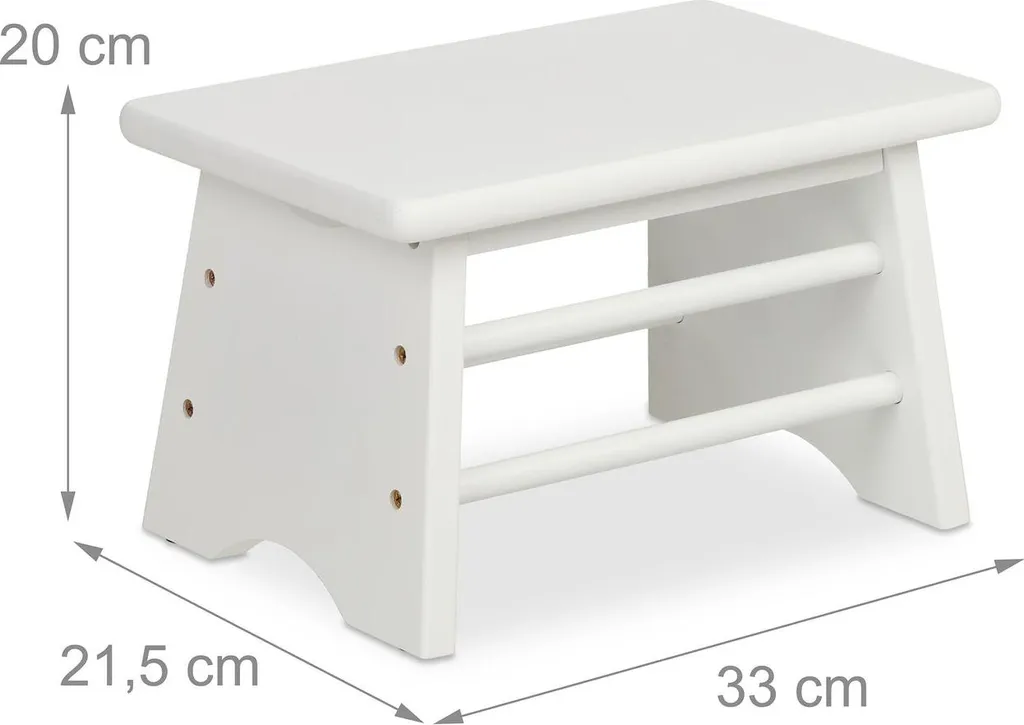 Petit repose-pieds blanc en bambou - Mobilier durable et polyvalent - 3