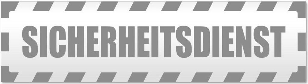 Kiwistar - Autoaufkleber - Grau - 30 x 8 cm - Sicherheitsdienst gestreift - Hinweis Aufkleber Sticker für Auto, Kfz, Fahrrad, PKW, LKW