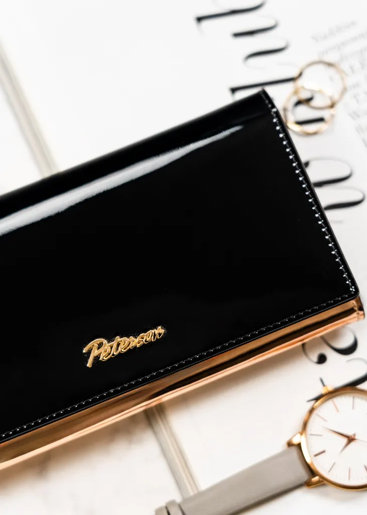 Regalo Donna Portafoglio Peterson Pelle Nero Oro - Confezione Inclusa - 3