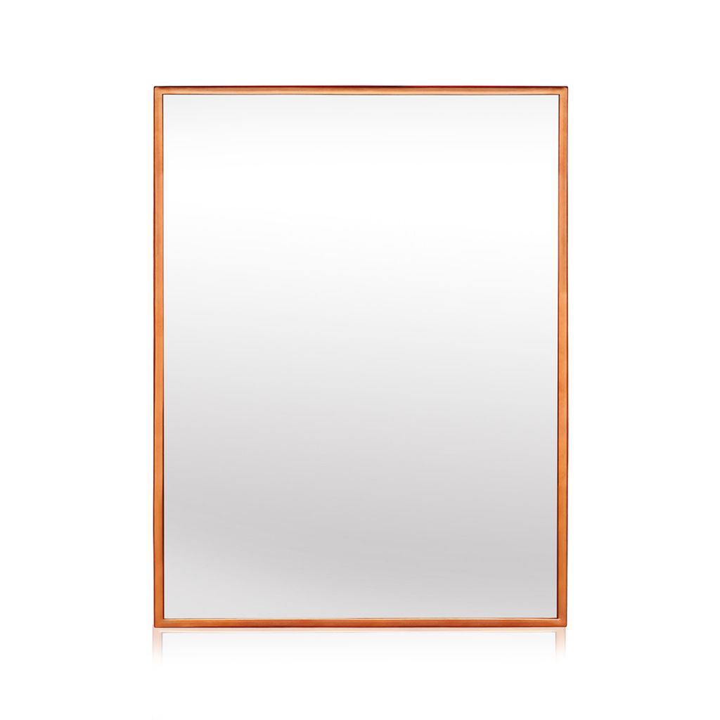Elegance by Casa Chic Wandspiegel aus Metall - 90 x 60 cm - Galvanisiertes Metall - Rose Gold