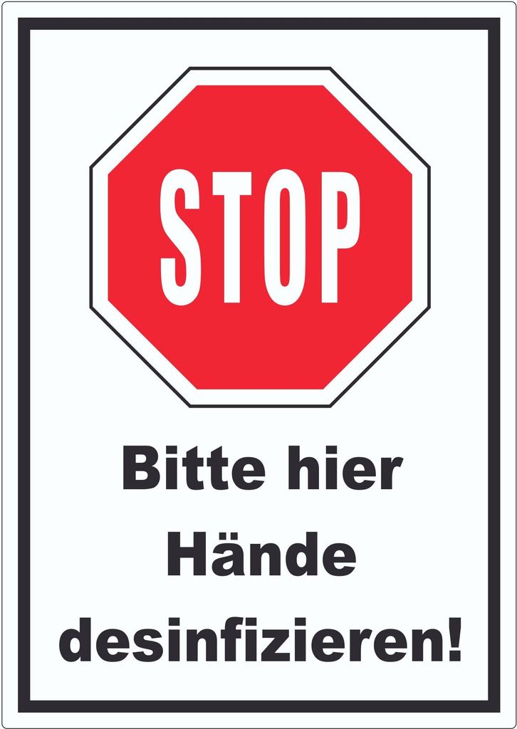 Bitte hier Hände desinfizieren Aufkleber A8 (52x74mm)