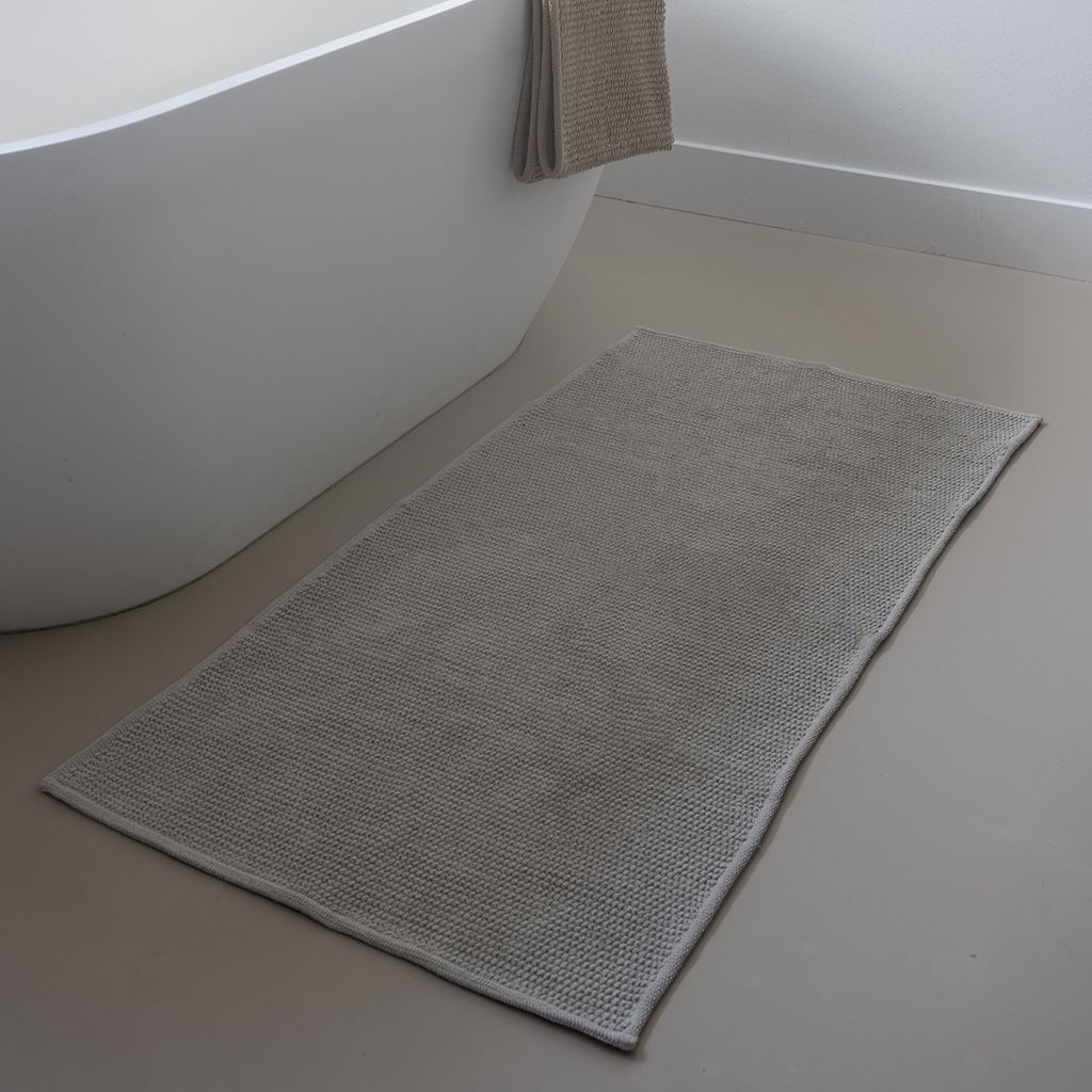 Badematte Grau - Baumwolle - 60x110cm - Badematte Jovi - Giga Meubel