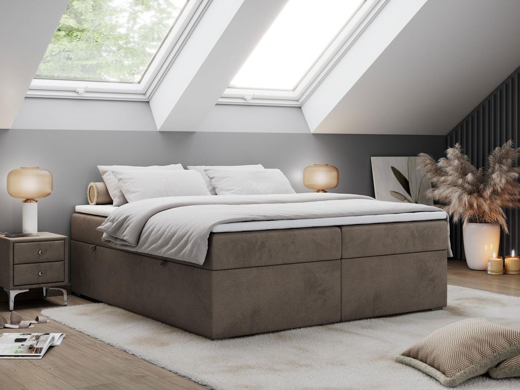 Boxspring bez čela BESS s úložným prostorem - 200x200 cm - Obrázek produktu 