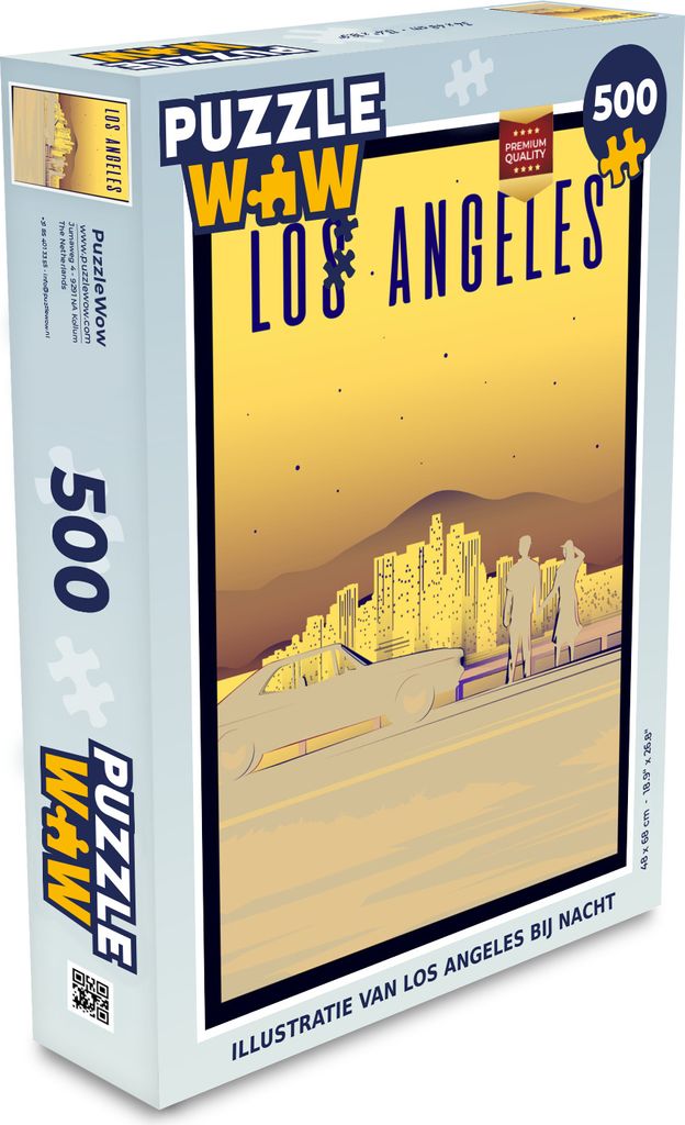 MuchoWow Puzzle 500 Teile Illustration von Los Angeles bei Nacht - Denken - Spiel - Toy