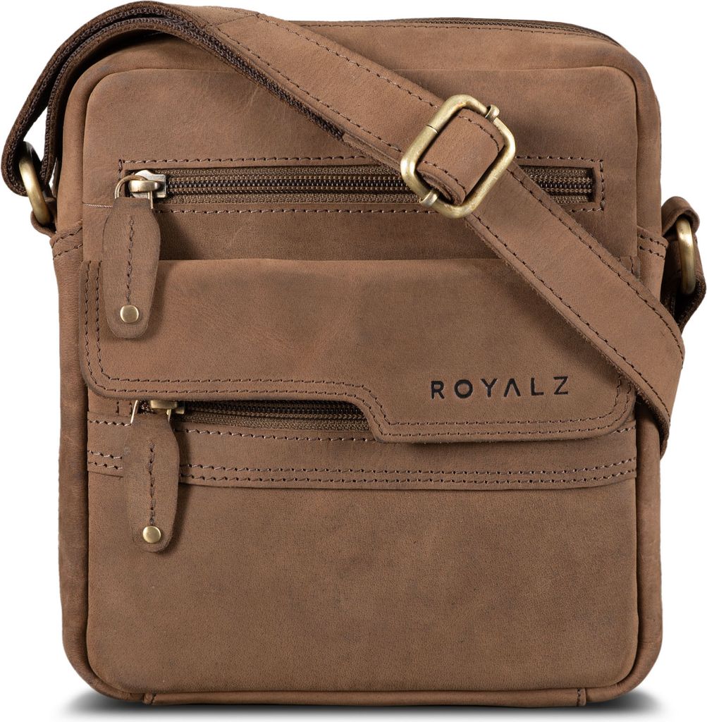 ROYALZ "Oregon" Leder Umhängetasche Herren Klein Männer Ledertasche Vintage Herrenhandtasche Moderne Schultertasche Messenger Bag Echtleder