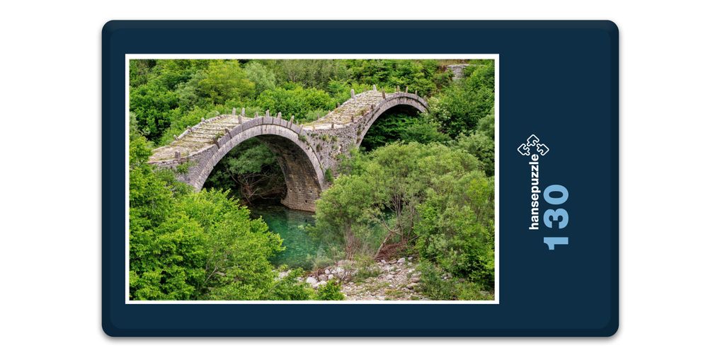 hansepuzzle 17065 - Brücke aus Stein Puzzle, 130 Teile, Reisen, 28,7 x 20,0cm mit hochwertiger Aufbewahrung, Kartonbox & Beutel