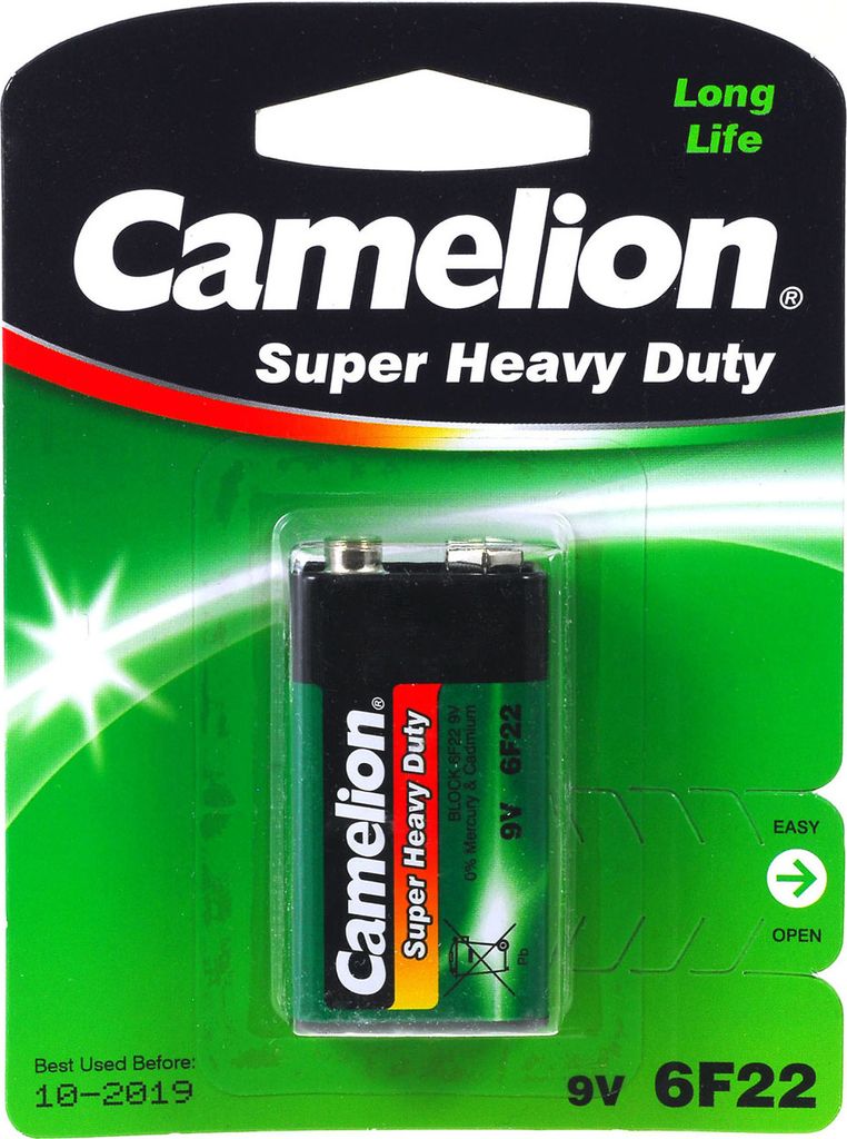Batterie Camelion Super Heavy Duty 6F22 9-V-Block (5 x 1er Blister)