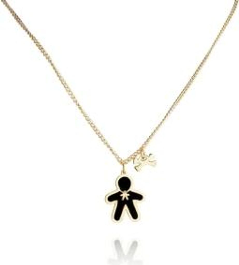 14k Gold vergoldetes Edelsteinhalsband, heller Goldton, Produktbild 