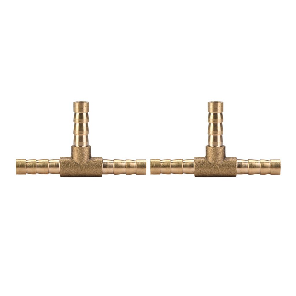 5pcs Messing T 3-Wege-Schlauch Joiner Fittings Barbed Connector Luft Wasser Öl Gas Kraftstoff (6mm)