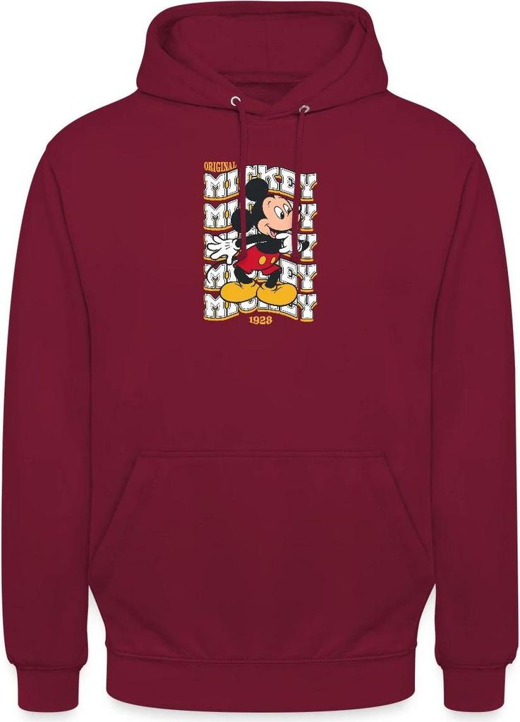 Mickey & Minnie Mickey Mouse Original 1928 Uni Hoodie, XL, Bordeaux