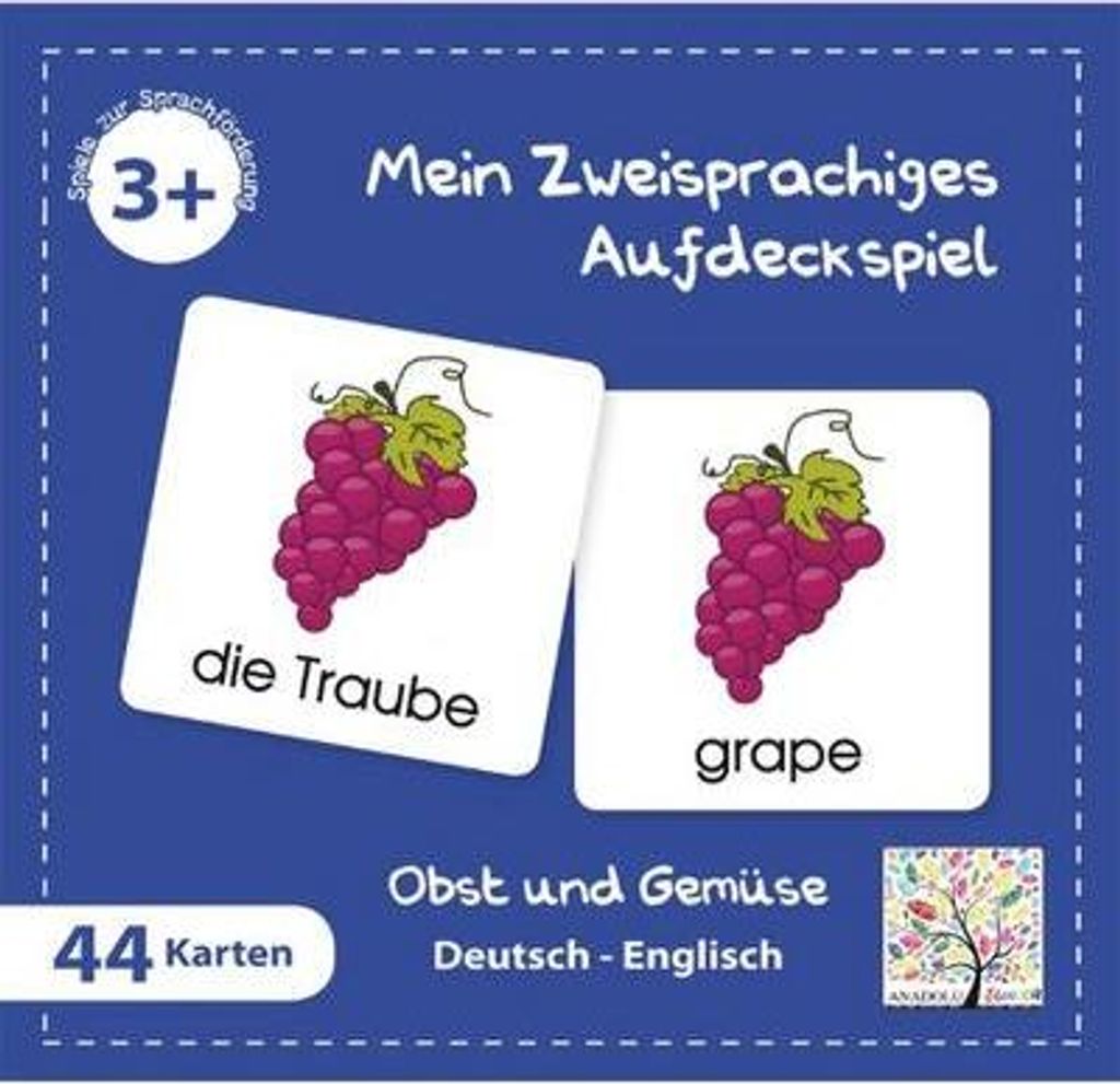Mein Zweisprachiges Aufdeckspiel, Obst und Gemüse, Englisch (Kinderspiel)
