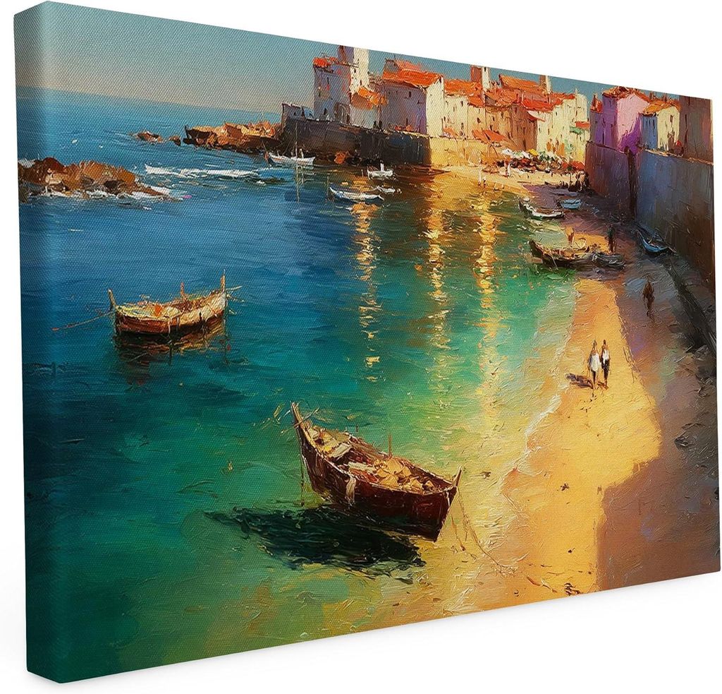 Keilrahmen bedruckt - Strand - Küste - Süden - Italien - 20x30 cm - Wandbild auf Künstler Leinwand – matter hochwertiger Kunstdruck - 2cm Holz...