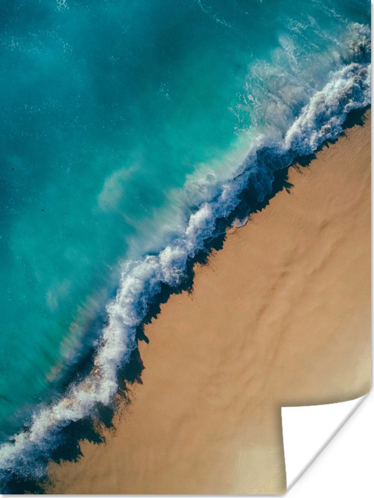 MuchoWow Poster Strand - Meer - Schaum 90x120 cm - Wohnzimmer