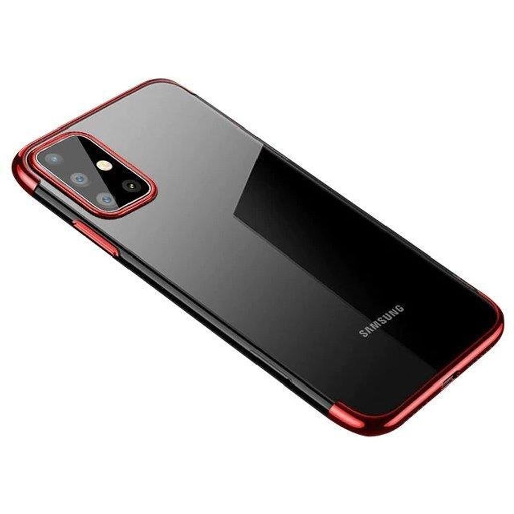 Clear Color Silikon Gel Electroplating frame Handyhlle Schutzhlle fr Samsung Galaxy A72 4G rot Handyhlle