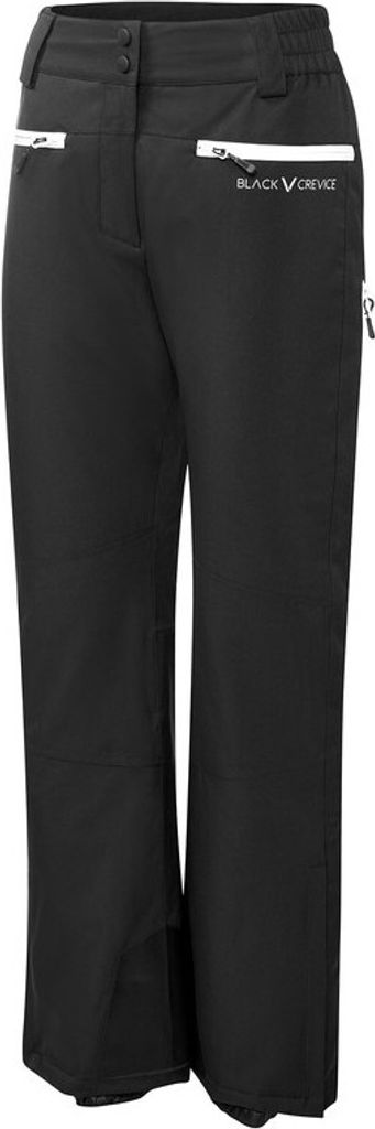 BLACK CREVICE - Damen Skihose/Snowboardhose - 10.000 mm Wassersäule - Thermowattierung | Farbe: Schwarz | Größe: 42