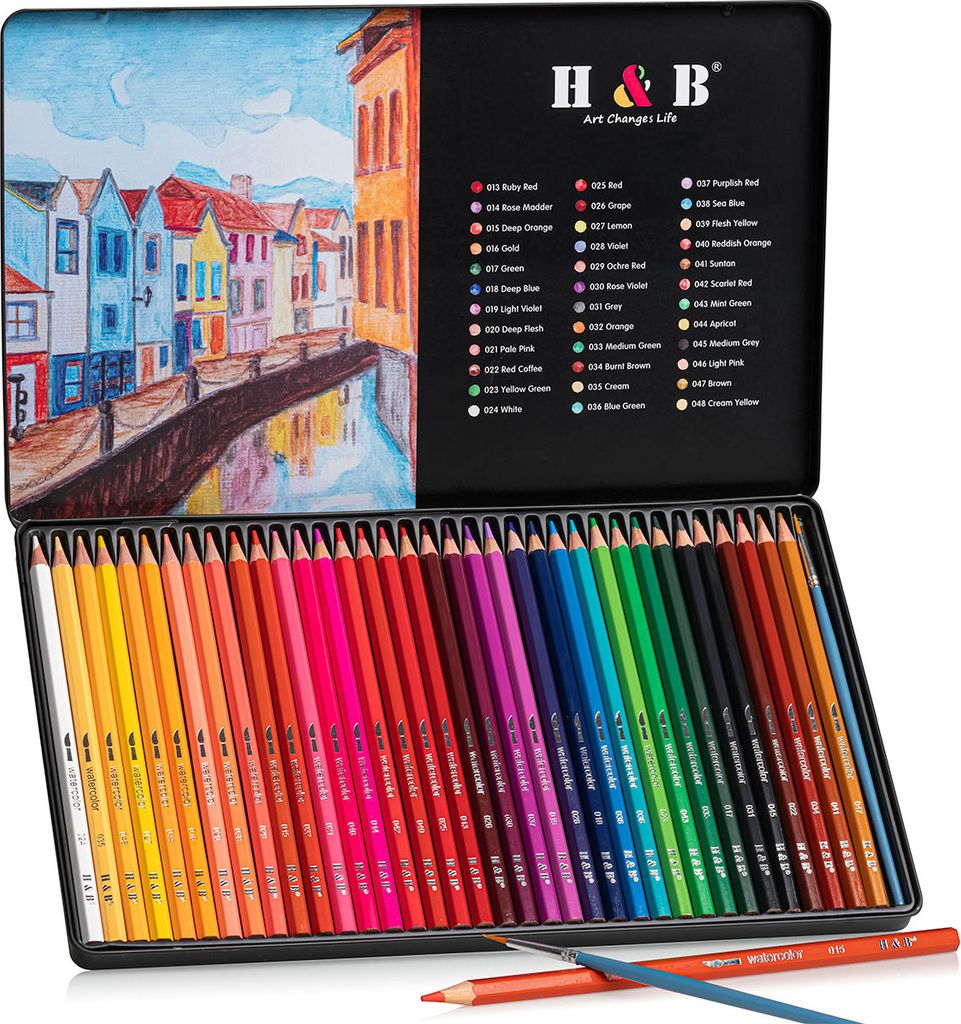 RAGI 36 Aquarell Buntstifte Farbstifte Malstifte Künstlerbedarf Zeichenbedarf Malset wasservermalbar für Kinder Erwachsene Künstler Zeichnen Malen