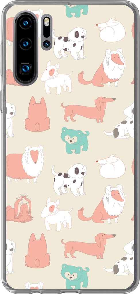 MuchoWow Handyhülle Schutzhülle Hülle für Telefoonhoesje Huawei P30 Pro Muster - Hund - Welpe - Jungen - Mädchen - Kinder - Kinder Silikon S...