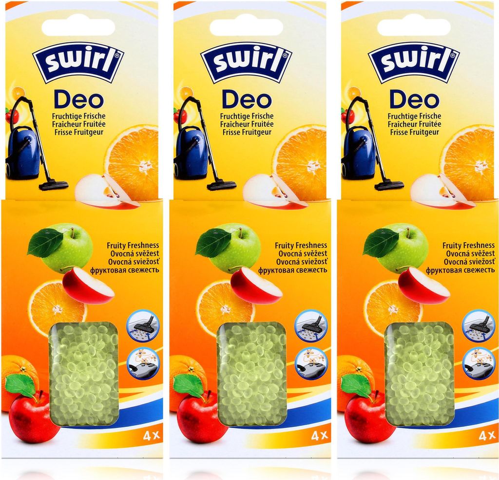 Swirl Deo für Staubsauger Fruchtige Frische -4 Beutel Staubsaugerduft (3er Pack)