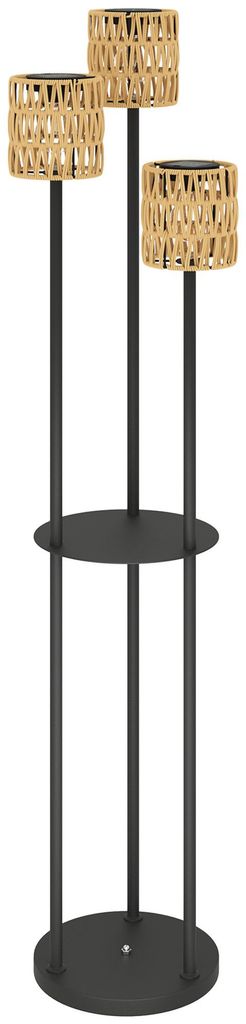 Outsunny zonnepaneellamp, staand, rietachtig design, met Productafbeelding 