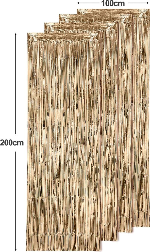 4 Stück Regenvorhang, leicht, wiederverwendbar, glänzende Fransen-Hintergrundvorhänge für Partys, Geburtstage, Feiern