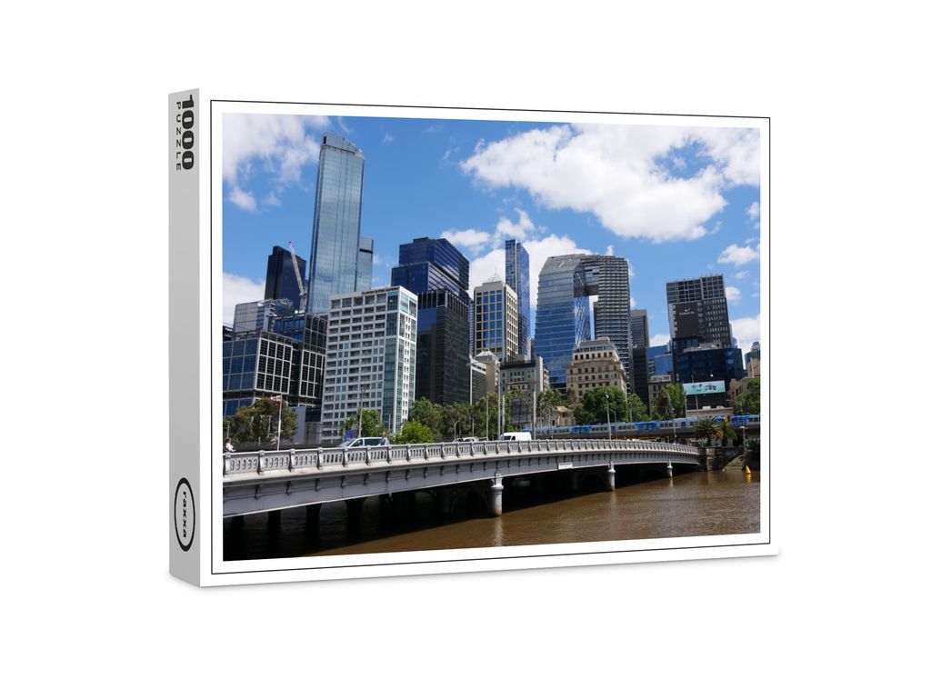 raxxa Premium-Puzzle "Melbourne Skyline mit Brücke am Yarra River", 1000 Teile
