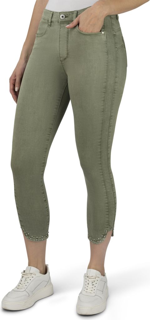 Stooker Women Damen 5-Pocket-Jeans Skinny Fit 44 (Länge 26) green tee