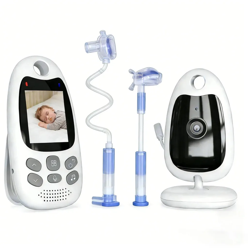 Écoute-bébé Vidéo Portable avec Support et Capteur de Température Ambiante