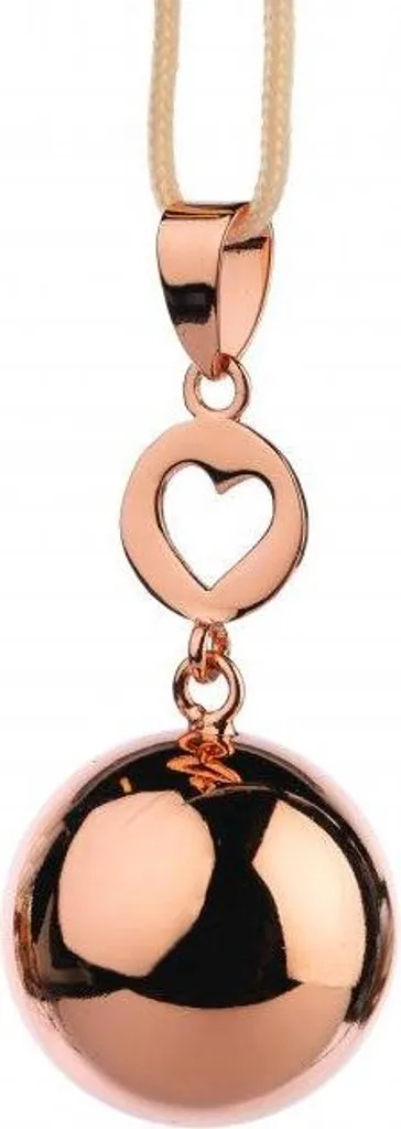 Sautoir de grossesse FANTASY Rose Gold Heart au tintement relaxant doux