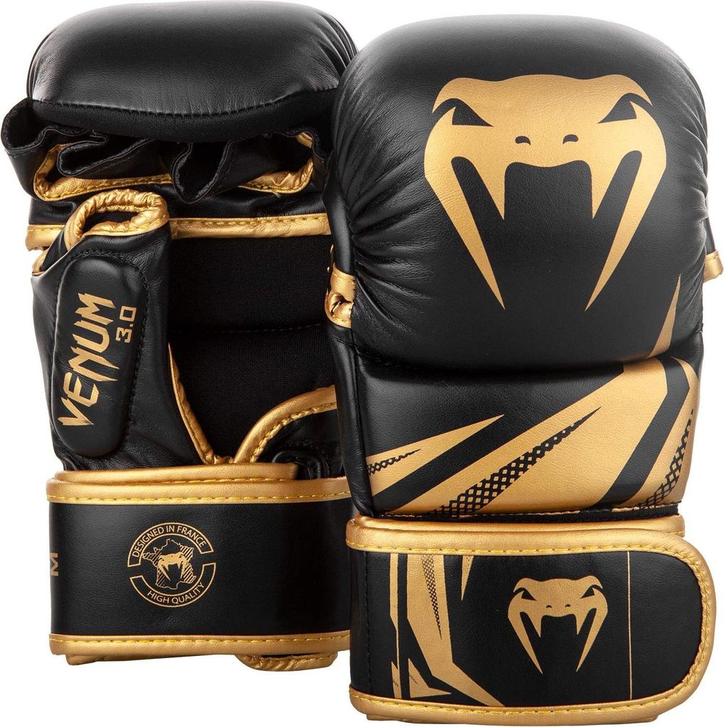 Venum Unisex Handschue Challenger 3.0 Mma Sparring Handschuhe, Schwarz/Gold, S EU