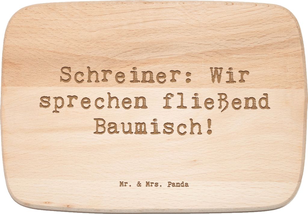 Mr. & Mrs. Panda Holzbrettchen Spruch Schreiner Baumisch - Transparent - Geschenk, Schneidebrett, schneidebrettchen, Holzhandwerk, massivholzbrett,...