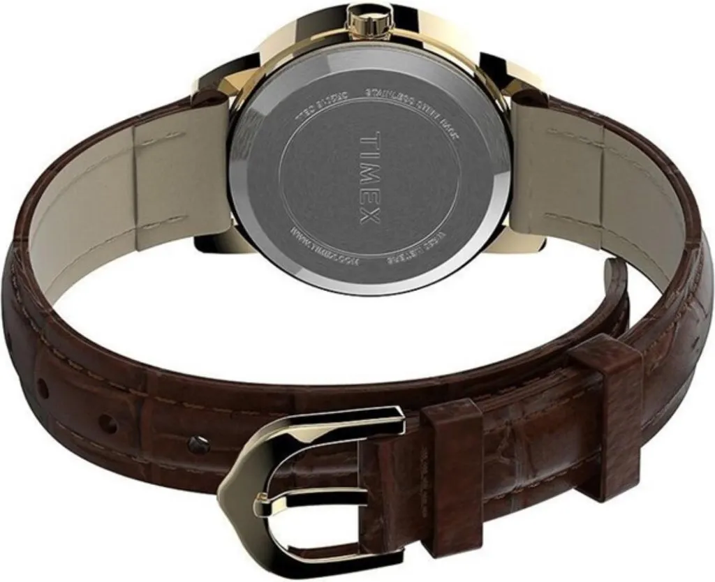 Orologio Timex T20071 Easy Reader Donna - Elegante Pelle Marrone e Oro - 6