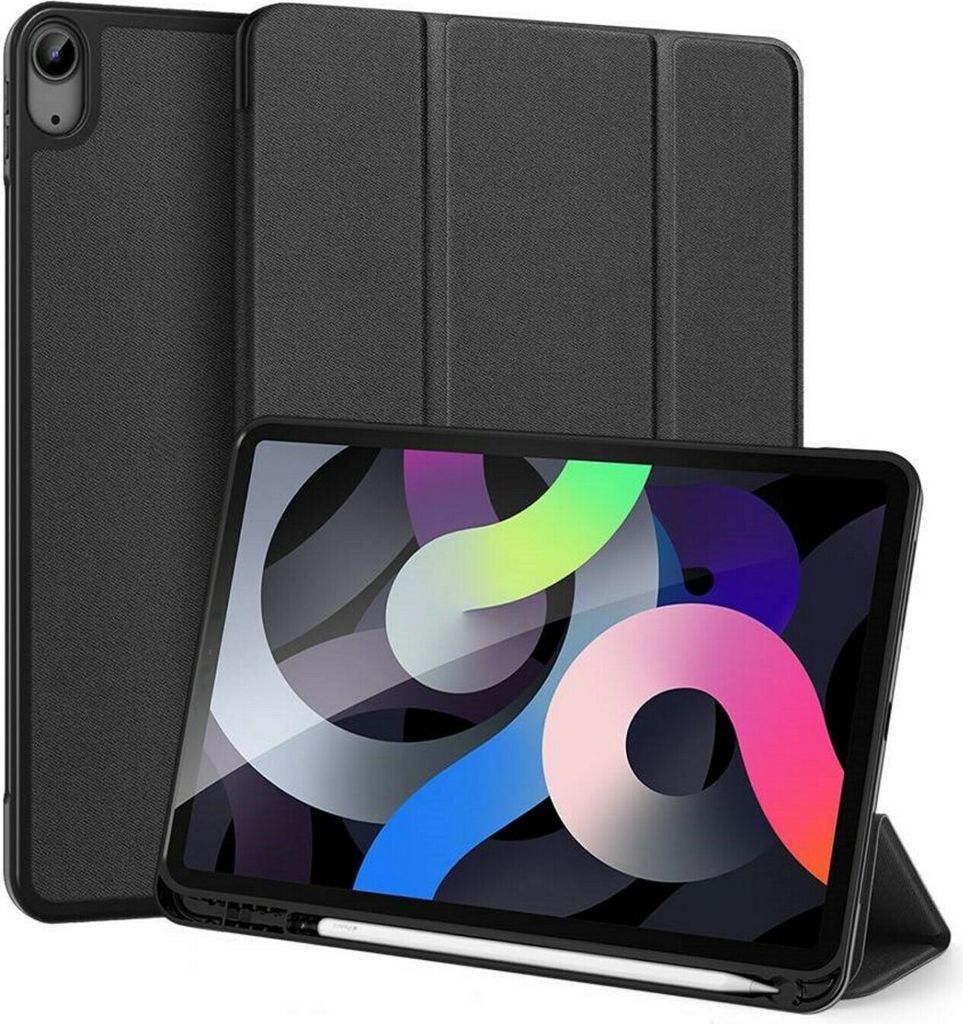 Dux Ducis Buch Tasche Hartschale mit Smart Sleep Standfunktion für APPLE IPAD AIR 4 10.9 2022 Tablet Hülle Etui Brieftasche Schutzhülle Schwarrz