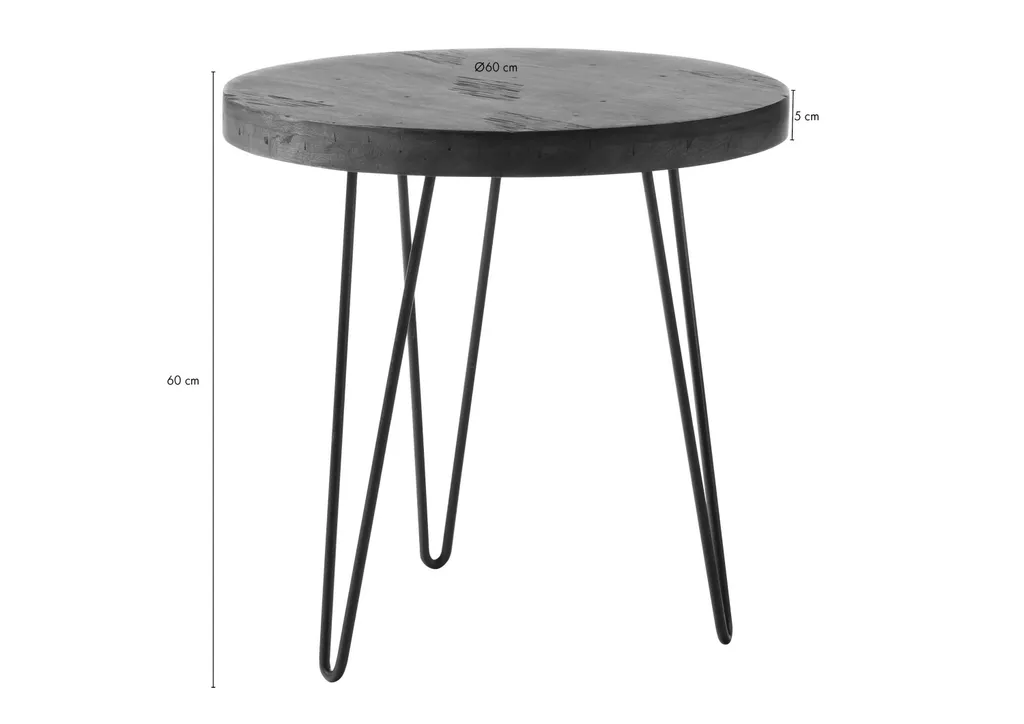 MASSIVMOEBEL24 Table basse 60x60 Bois de récupération RAILWAY #109 - 5