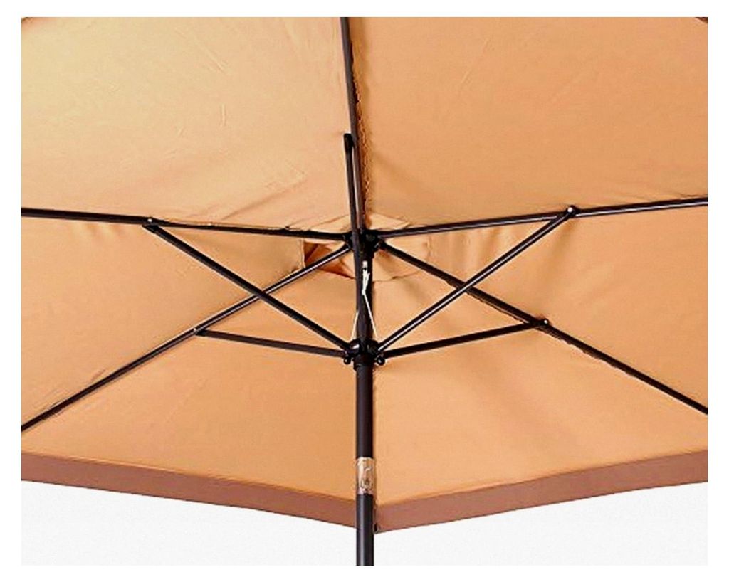 Marktschirm 2,5 Meter Sonnenschutz mit Kurbel und Knick-Gelenk, UV 50, zweifarbig