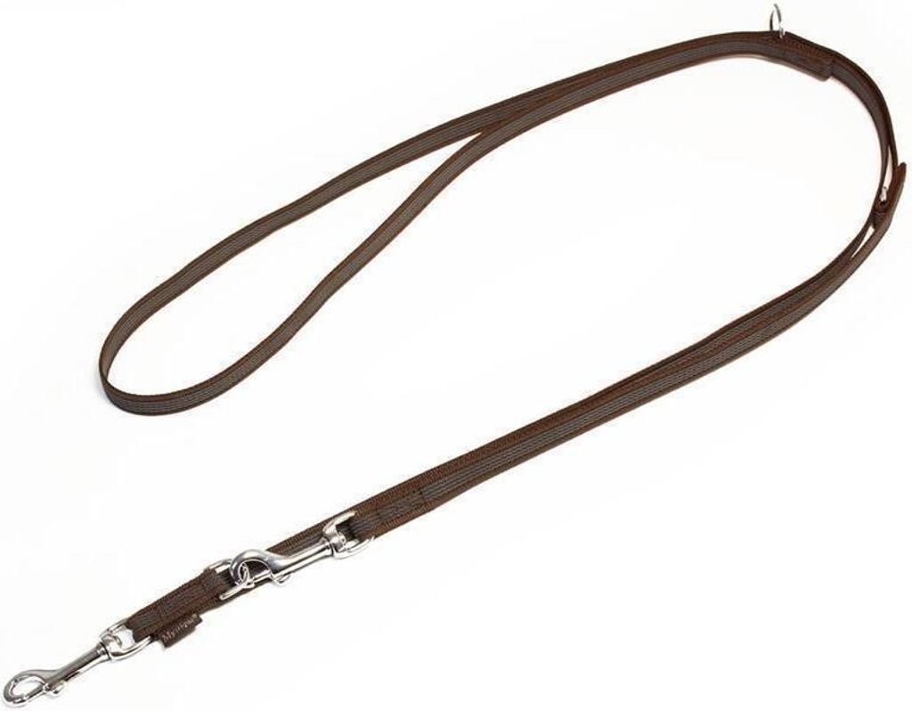 Mystique Gummierte Umhängeleine Leine 15mm Standard Karabiner braun 2m