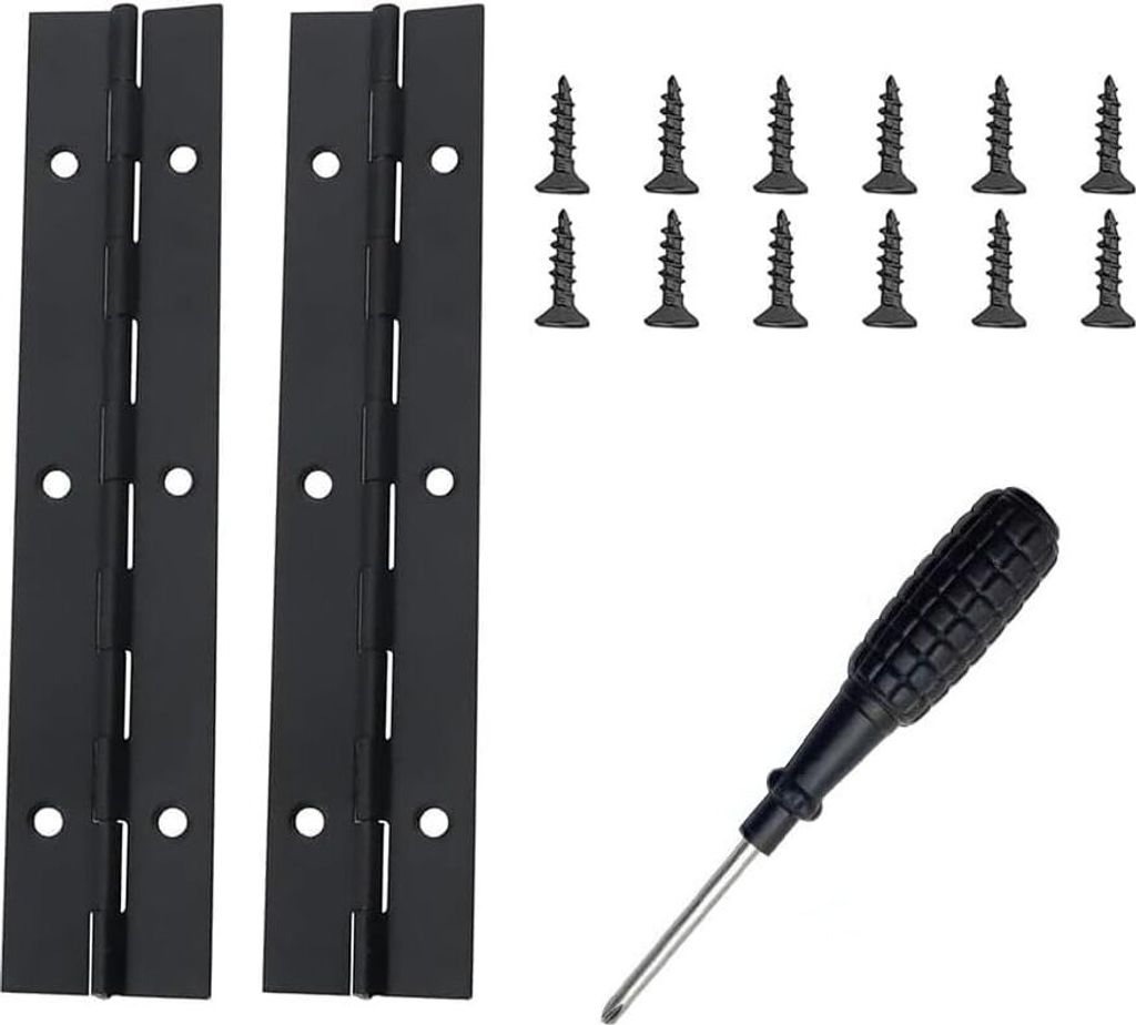 2 Stück Edelstahl Klavierscharniere mit Schrauben und Schraubendreher Langlebige, polierte Scharniere für Klaviere, Schranktüren und Bootslagerb...