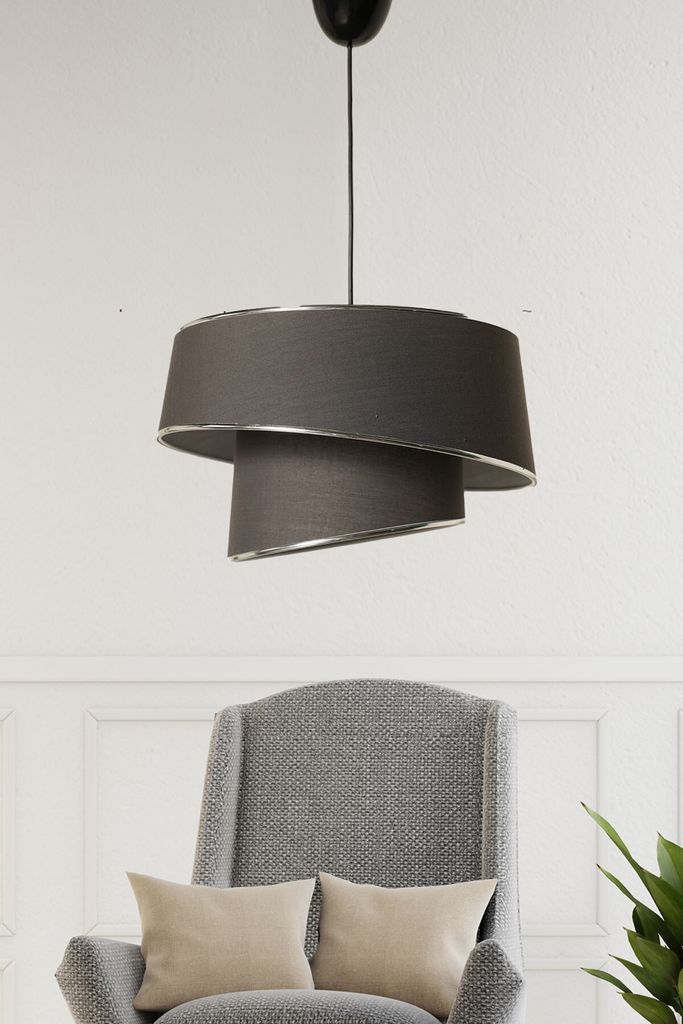 Opviq, Barette - Silver, Anthracite, Kronleuchter, Silber, Metall, 32 x 32 x 70 cm